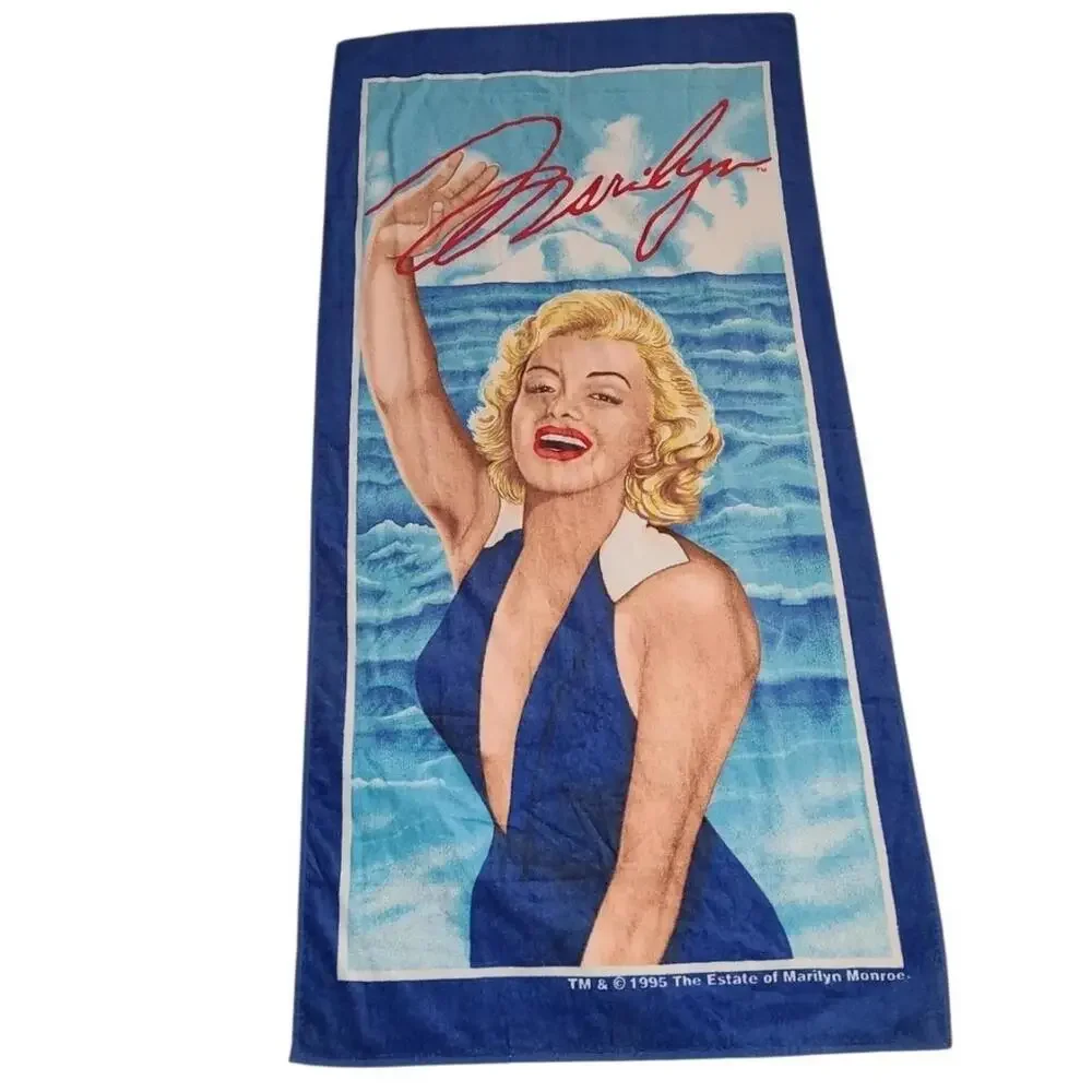 Vintage Marilyn Monroe Beach Towel 1995 Hilasal Cotton